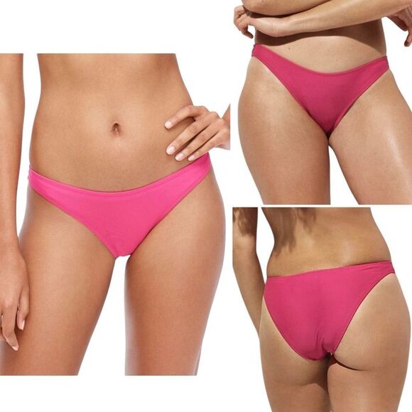 J Crew Radiant Fuchsia Heritage 1989 High Leg Bikini Bottom Sz M NWT - Picture 10 of 11
